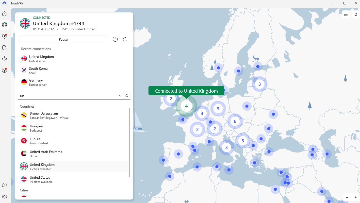 brittisk tv IP NordVPN